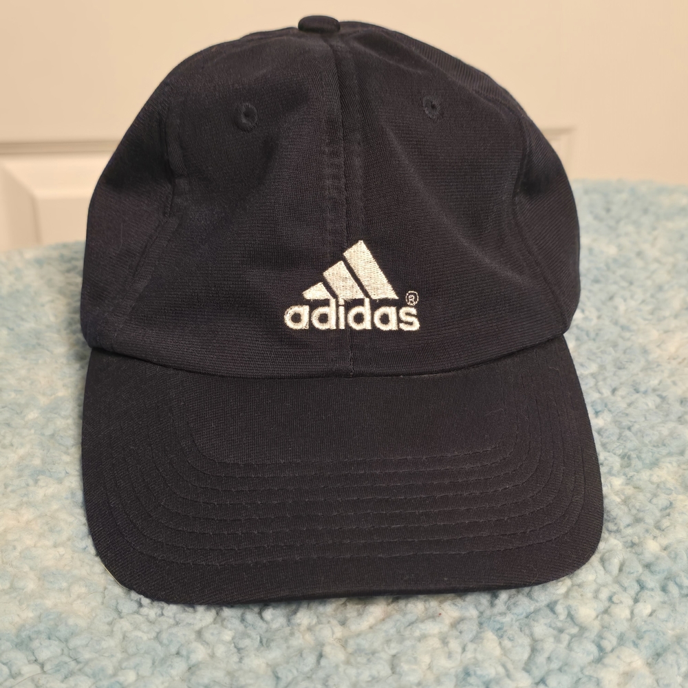 Adidas Navy Blue/White Hat with Elastic Strap